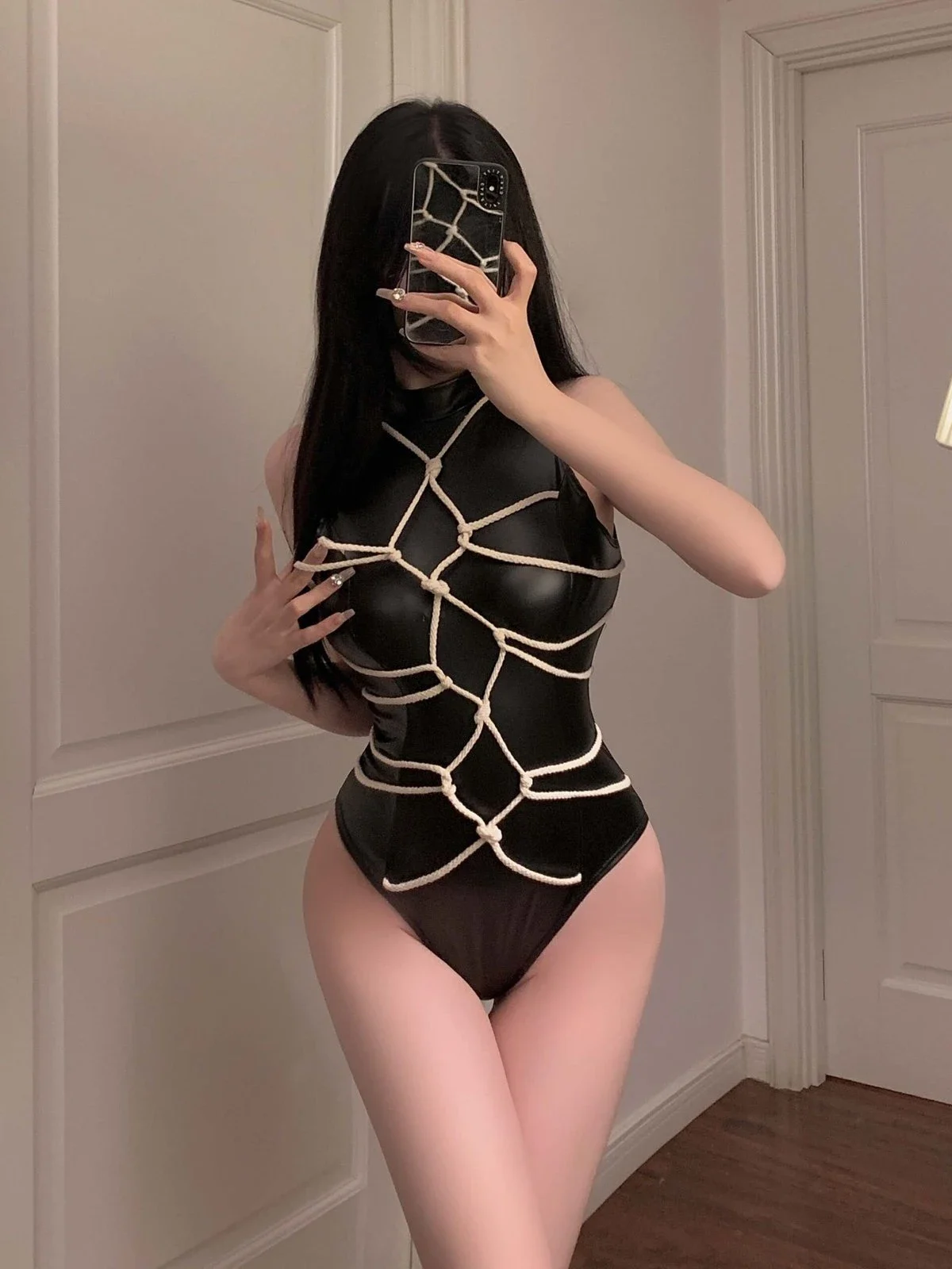 C-0238 Bondage leather jumpsuit