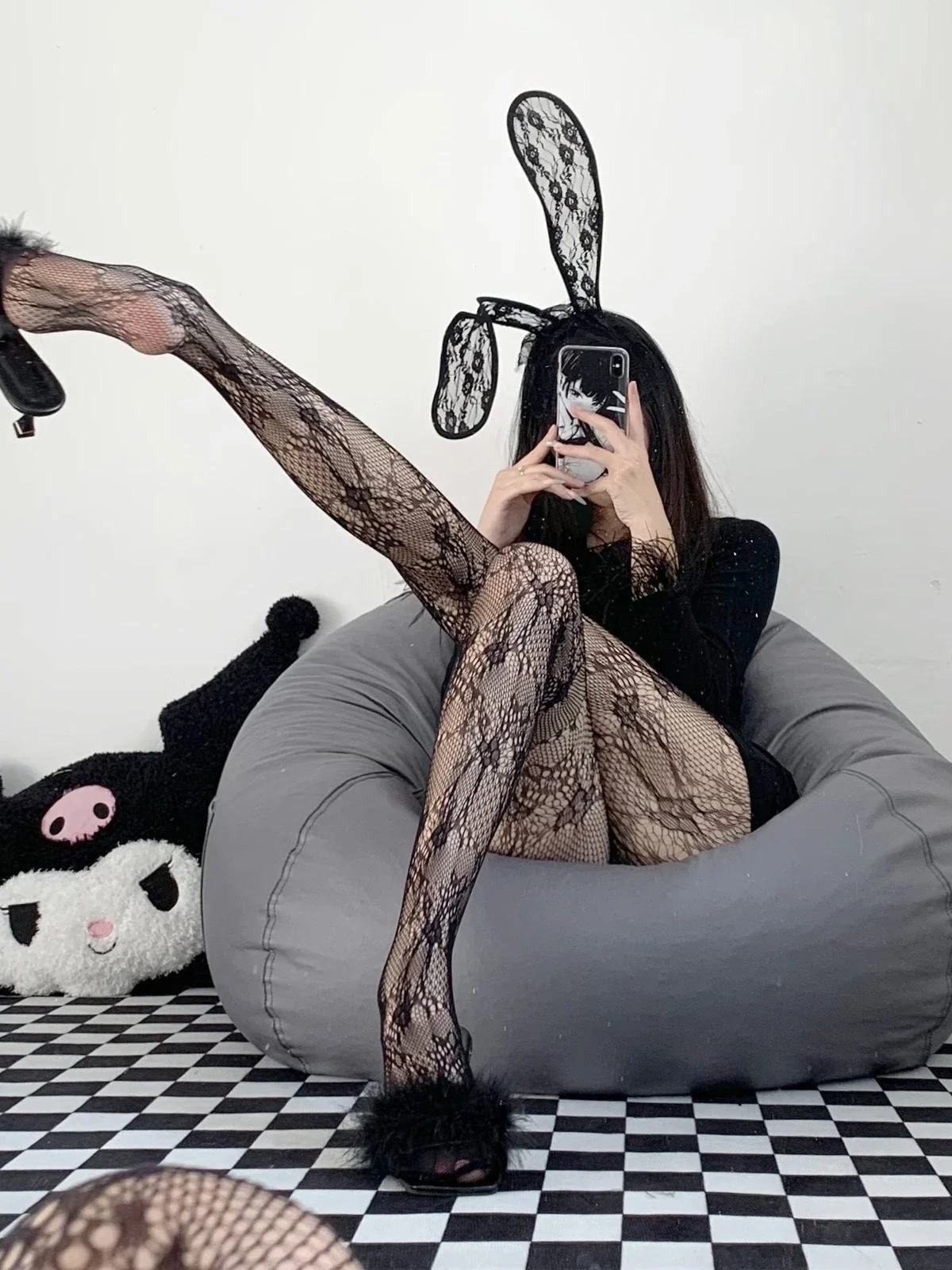 W-3044 Elegant Lace Suspenders Stockings - Seductive Passion